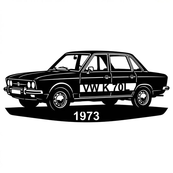 VW K 70L 1973 – Autosilhouette Wandschild Steelmonks