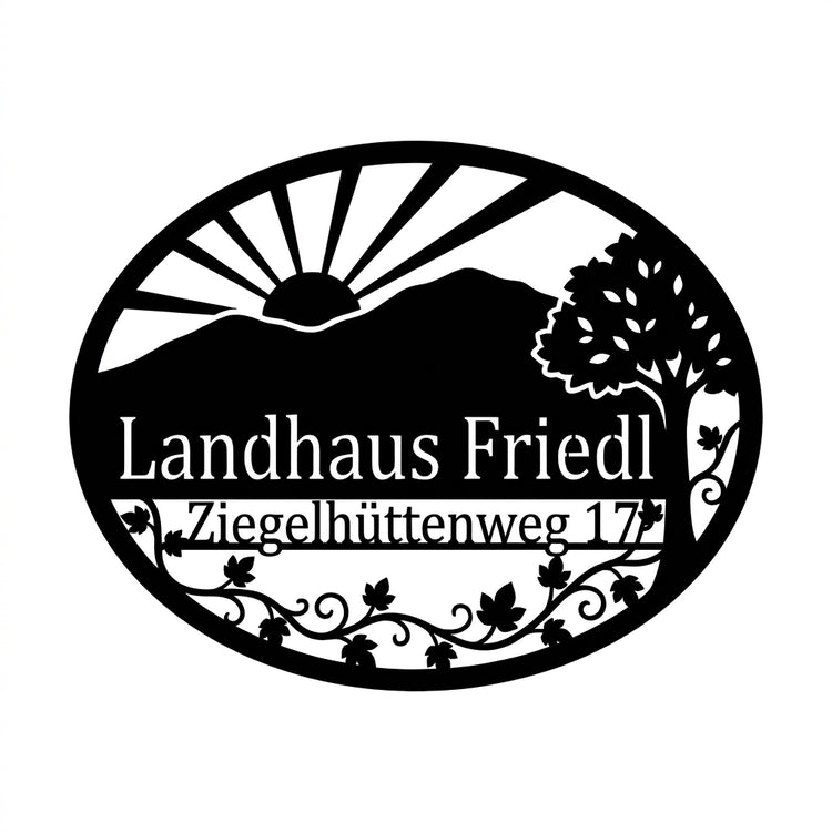 Silhouetten-Wandschild nach Foto