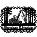 Harvester-Wald Wandschild im Kettensägenrahmen – 60. Geburtstag
