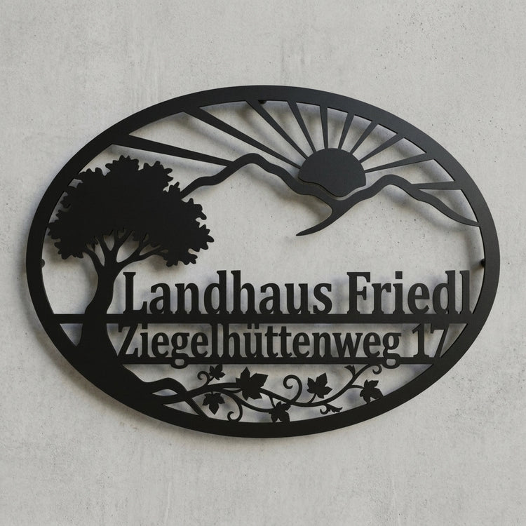 Ovales Landhaus-Wandschild – Landhaus Friedl