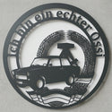 Rundes Wandschild mit Text