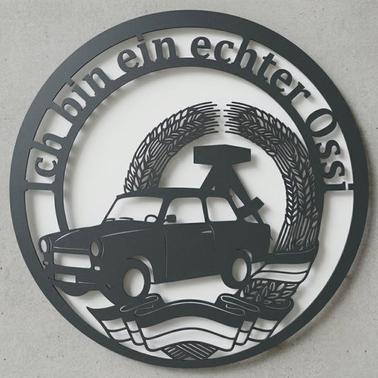 Rundes Wandschild mit Text