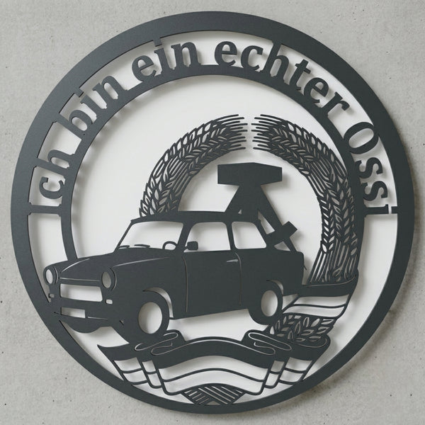 Rundes Wandschild mit Text