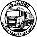 Rundes LKW-Jubiläumsschild – 35 Jahre Huchel Transport GmbH Steelmonks