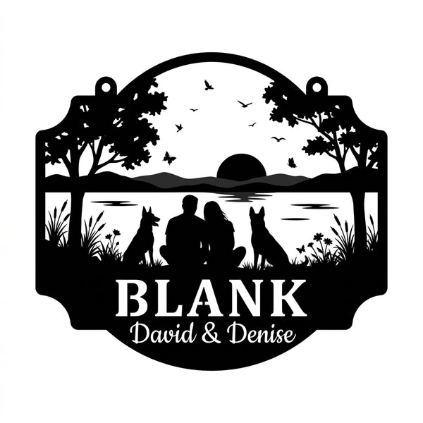 Familie BLANK – Paar am See mit zwei Malinois