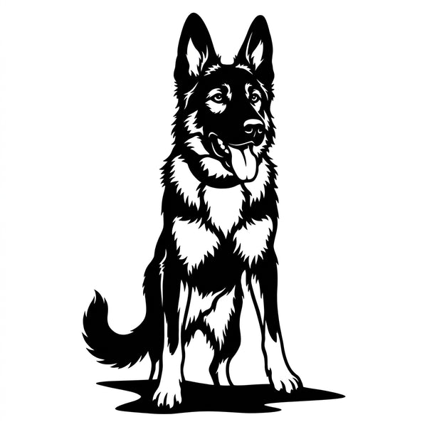 Hund Konturbild Wandschild