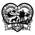 Herz-Wandschild Paar & Malinois am See