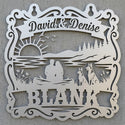 Western-Saloonschild Paar am See – David & Denise, BLANK