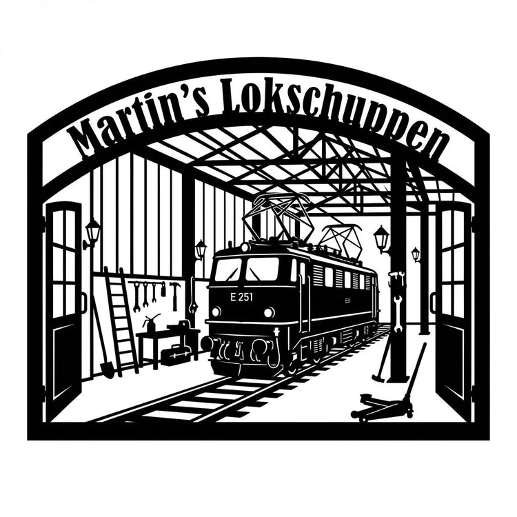 Martin’s Lokschuppen – E‑Lok E 251 Wandschild Steelmonks