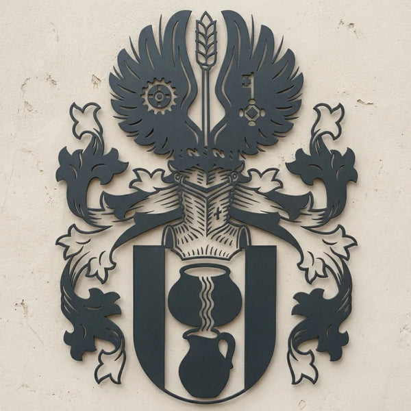 Familienwappen Wandschild Steelmonks