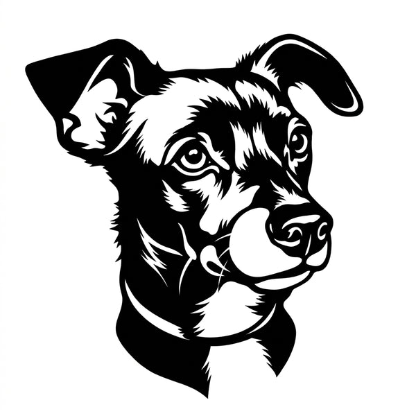 Hundekopf Silhouette Wandschild 45 cm
