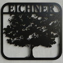 Metall-Wandschild „Eichner“ mit Baum rechts
