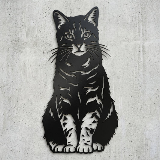 Katzen-Silhouette Wandschild