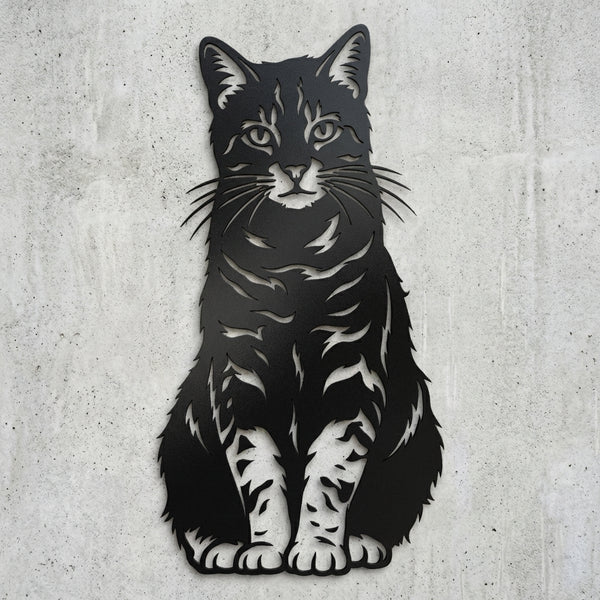 Katzen-Silhouette Wandschild