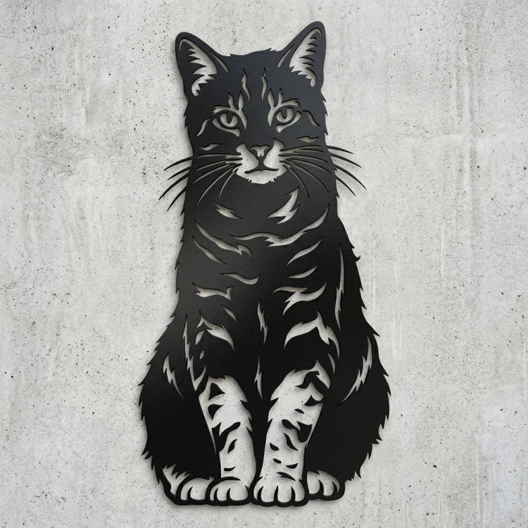 Katzen-Silhouette Wandschild