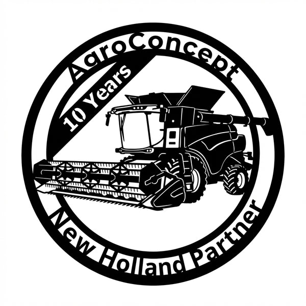 Rundes Schild Mähdrescher – AgroConcept 10 Years