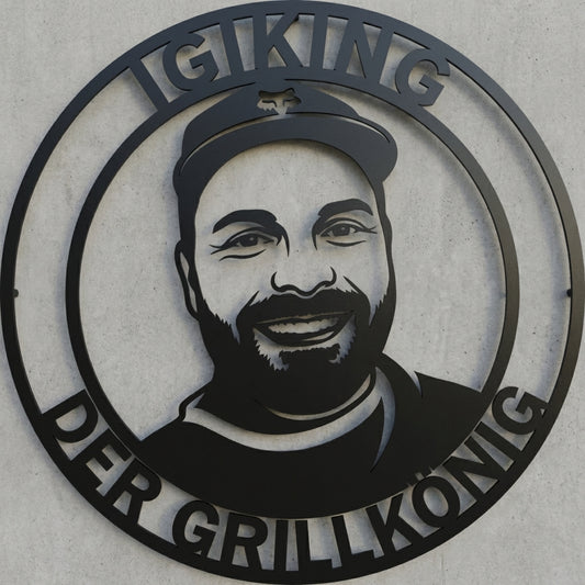 IGIKING – Der Grillkönig Emblem-Wandschild