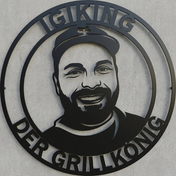 IGIKING – Der Grillkönig Emblem-Wandschild
