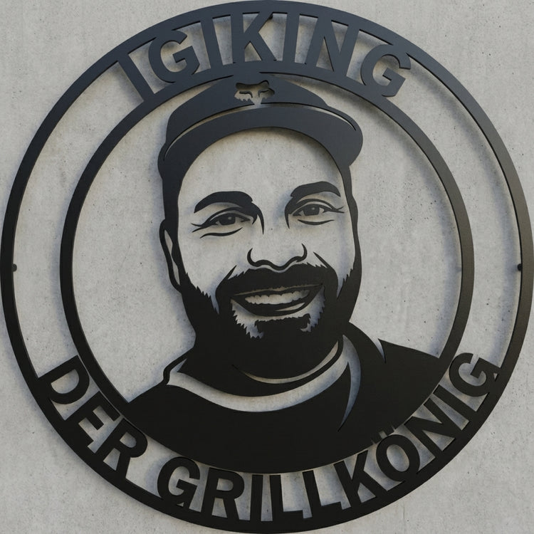 IGIKING – Der Grillkönig Emblem-Wandschild