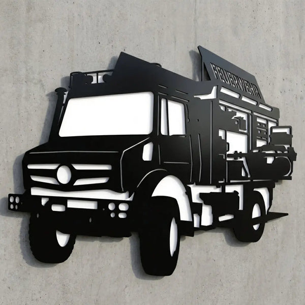 Fahrzeug-Wandschild mit Dachbox-Schriftzug Steelmonks