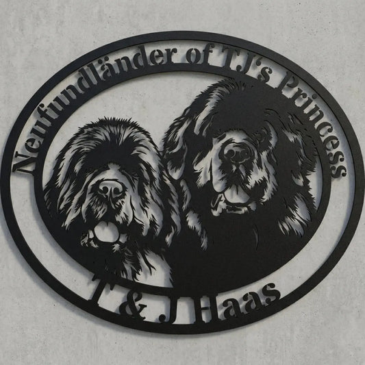 Ovales Hausschild Neufundländer – T & J Haas Steelmonks