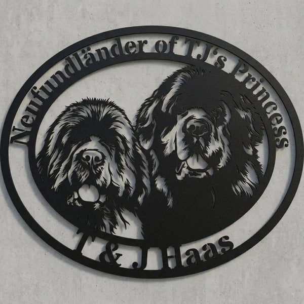 Ovales Hausschild Neufundländer – T & J Haas Steelmonks