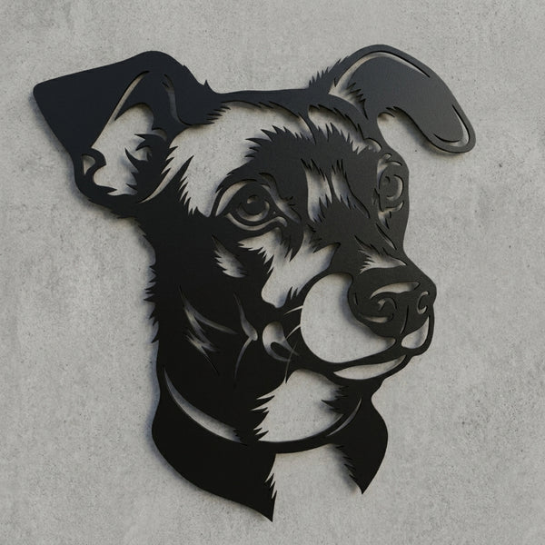 Hundekopf Silhouette Wandschild 45 cm