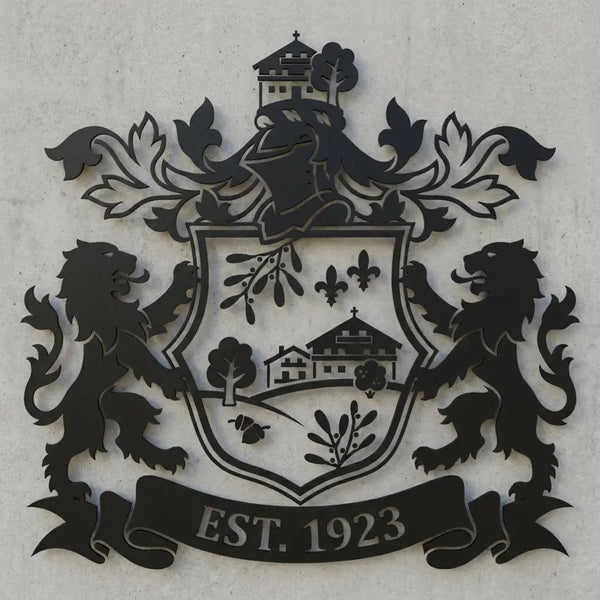 Familienwappen Wandschild Steelmonks