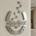 Firmenwappen Wandschild Edelstahl satiniert Steelmonks