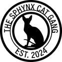 Rundes Doppelkreis-Emblem – Sphynx Cat Gang