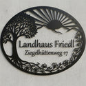 Ovales Landhaus-Schild Landhaus Friedl