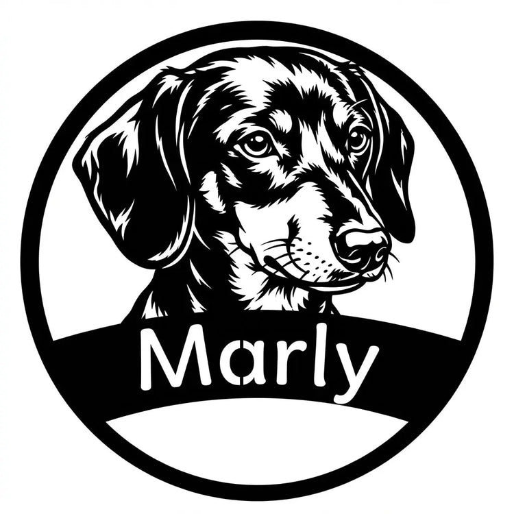Rundes Hundeschild – Marly Steelmonks