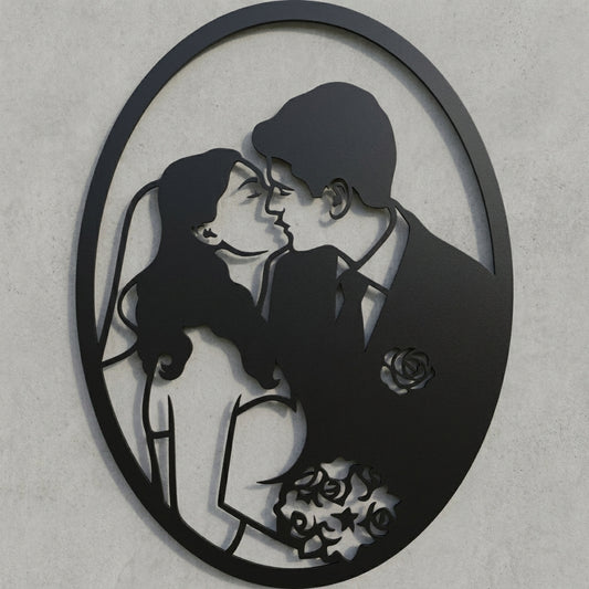 Hochzeitspaar Oval-Emblem