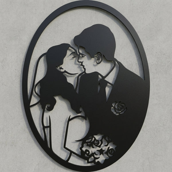 Hochzeitspaar Oval-Emblem