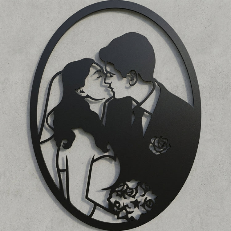 Hochzeitspaar Oval-Emblem