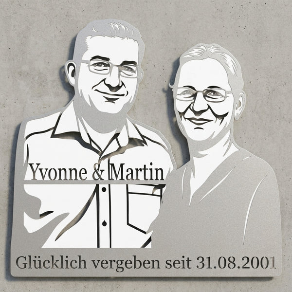 Paar-Wandschild Yvonne & Martin