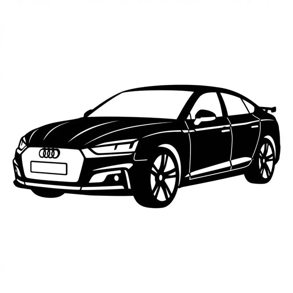 Audi Auto Silhouette Wandschild Steelmonks