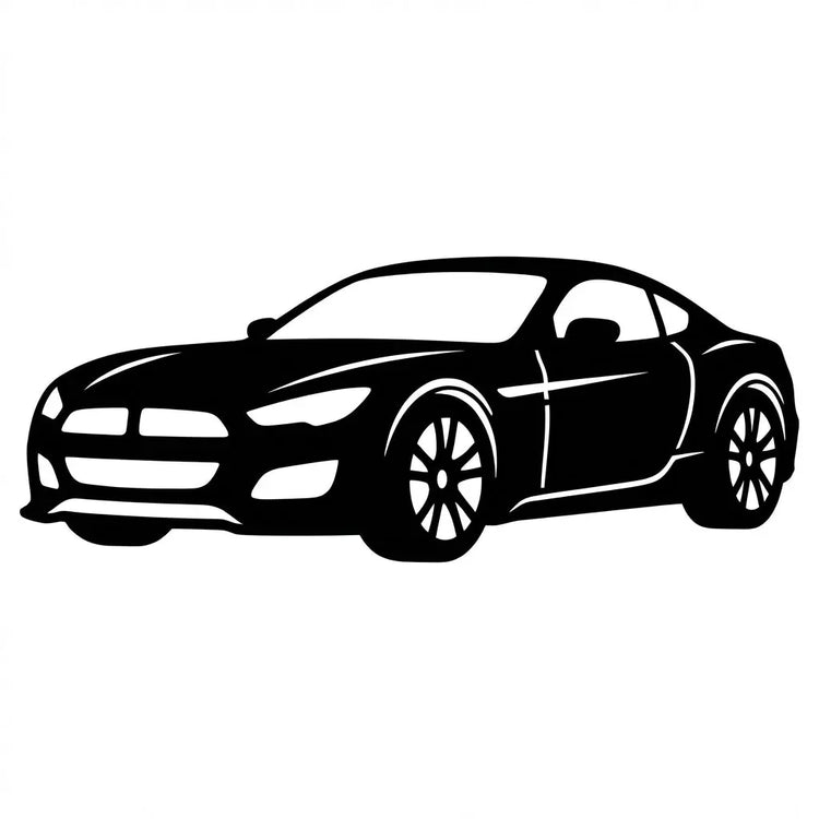 Auto mit Rädern – Silhouetten-Wandschild Steelmonks