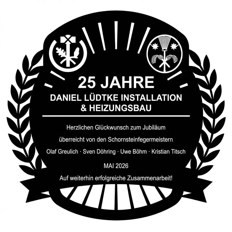 Firmenjubiläum Emblem Wandschild Steelmonks