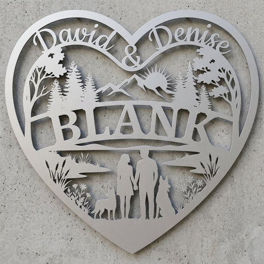 Herz-Wandschild Natur – David & Denise, BLANK