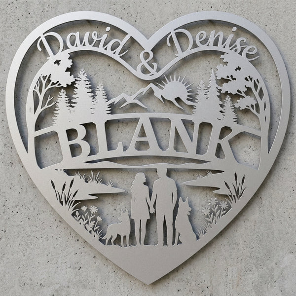 Herz-Wandschild Natur – David & Denise, BLANK