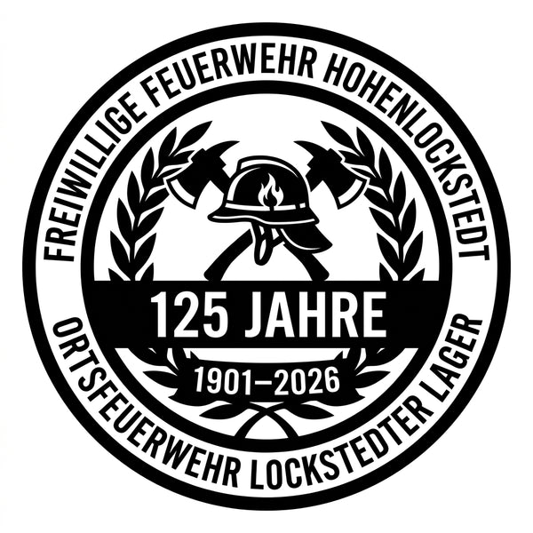 Feuerwehr-Jubiläumsschild 125 Jahre Hohenlockstedt