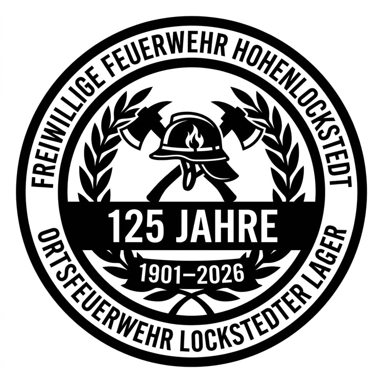 Feuerwehr-Jubiläumsschild 125 Jahre Hohenlockstedt