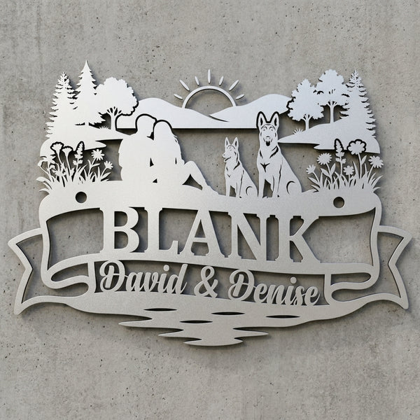 Banderolen-Schriftzug BLANK – Pärchen & Malinois