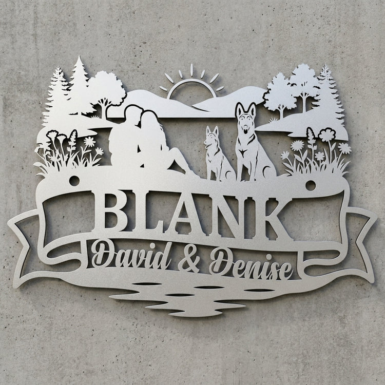 Banderolen-Schriftzug BLANK – Pärchen & Malinois