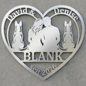 Herz-Emblem Hochzeitspaar mit Malinois