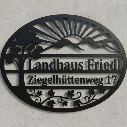 Ovales Hausschild Landhaus Friedl