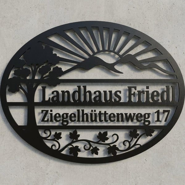 Ovales Hausschild Landhaus Friedl