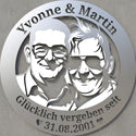 Ovales Partnerschild Yvonne & Martin