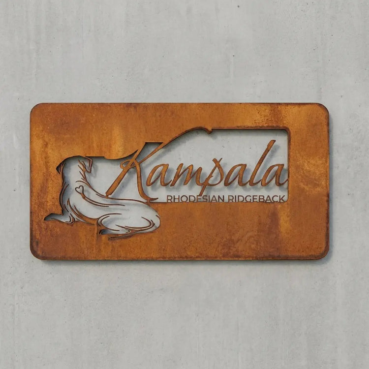 Logo-Wandschild Corten-Optik